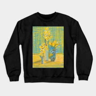 African bird and narcissi Crewneck Sweatshirt